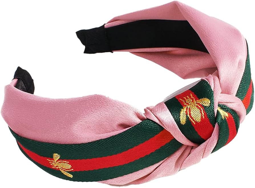 Pocadri Women Colorful Knotted Headbands Boho Hair Hoop Fashion Bee Wide Elastic Spa Headbands Ha... | Amazon (US)