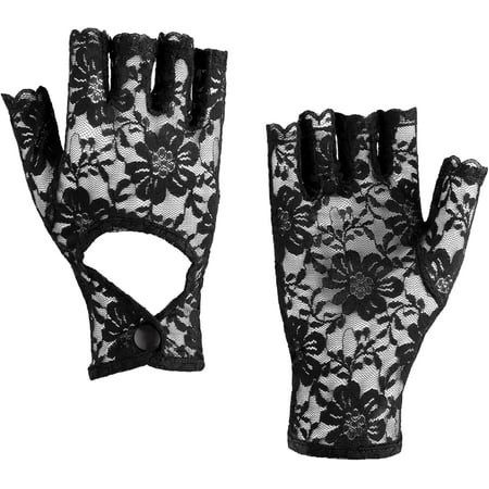 YooGuoGuo Gothic Black Fingerless Lace Gloves, Black Lace Gloves For Women, Gothic Accessories | Walmart (US)
