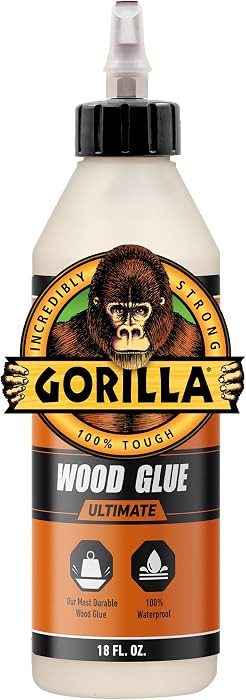 Gorilla Ultimate Waterproof Wood Glue, Natural Color, 18 oz | Amazon (US)