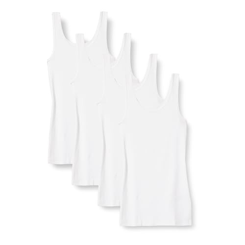 Amazon Essentials Women's Slim-Fit Tank, Pack of 4, White, X-Small | Amazon (US)