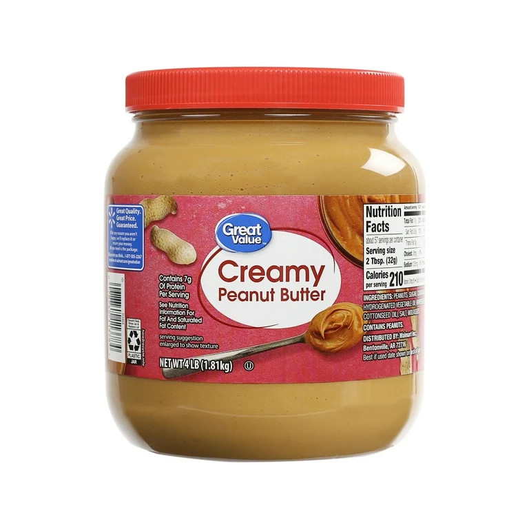 Great Value Creamy Peanut Butter, 64 oz | Walmart (US)