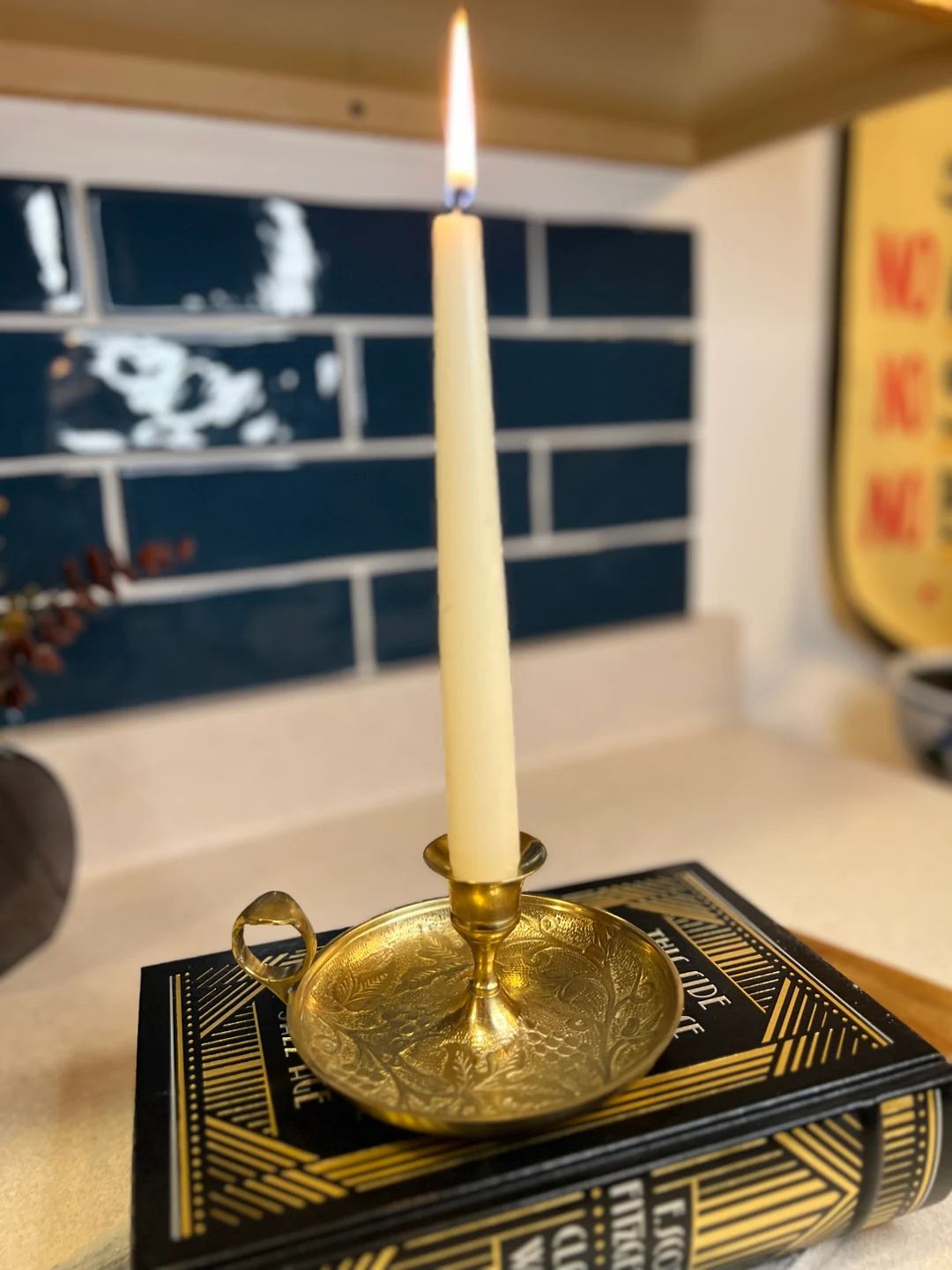 Vintage Brass Chamberstick Candle Stick Holder With Handle - Etsy | Etsy (US)