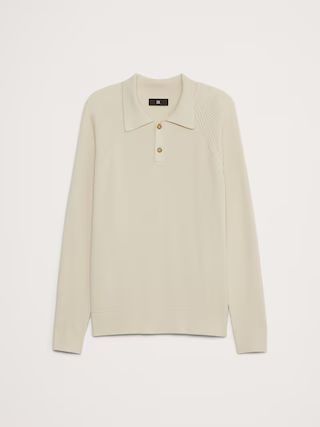 Ribbed Cotton Sweater Polo | Banana Republic (US)