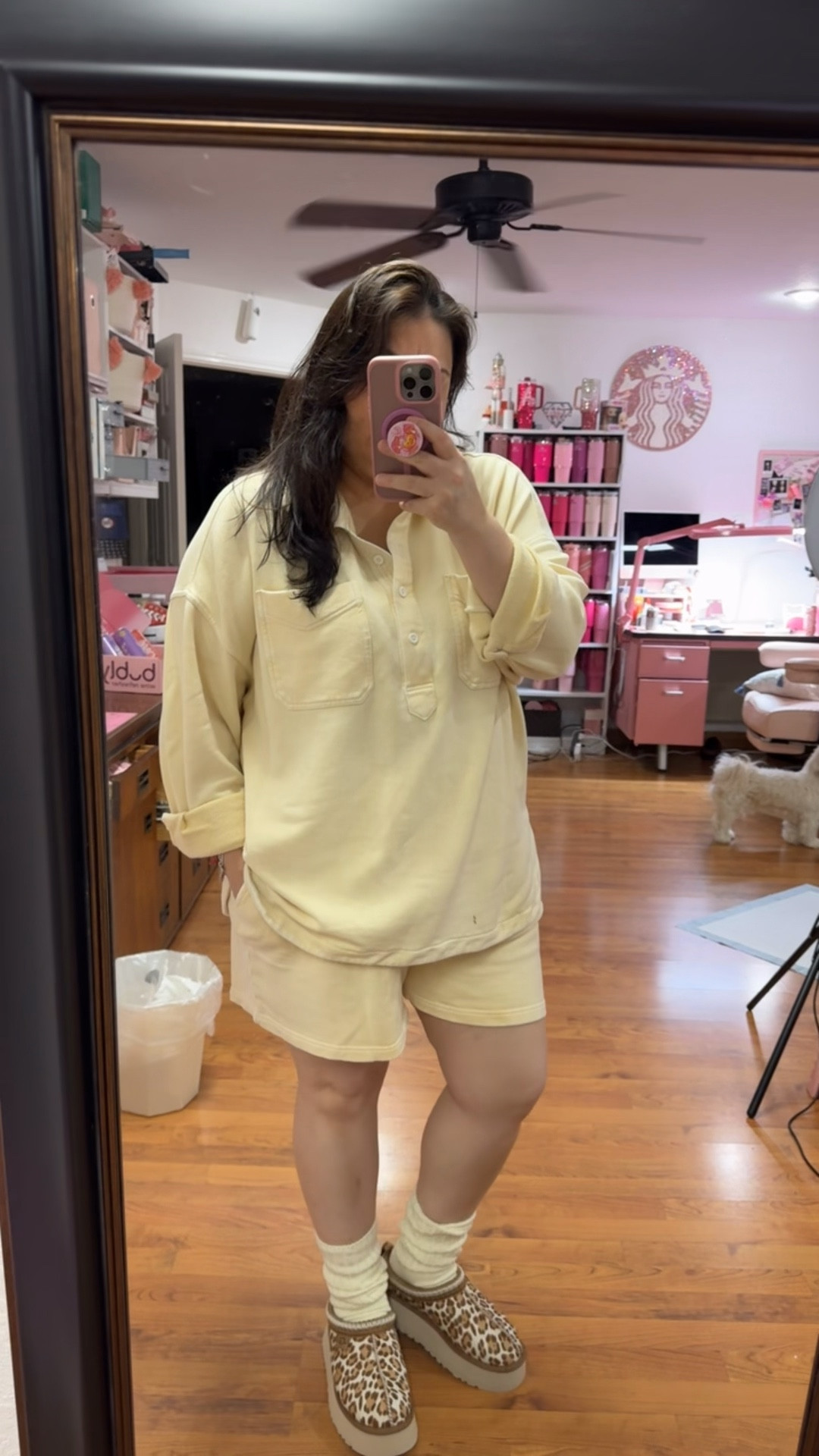 Well it wouldn’t be Texas without this bipolar weather! It’s freaking cold outside but since I’m going through premenopausal era I’m both cold and hot. So shorts and a polo fleece long sleeve it is  

#LTKdayinmylife #LTKvlog #LTKselfcare