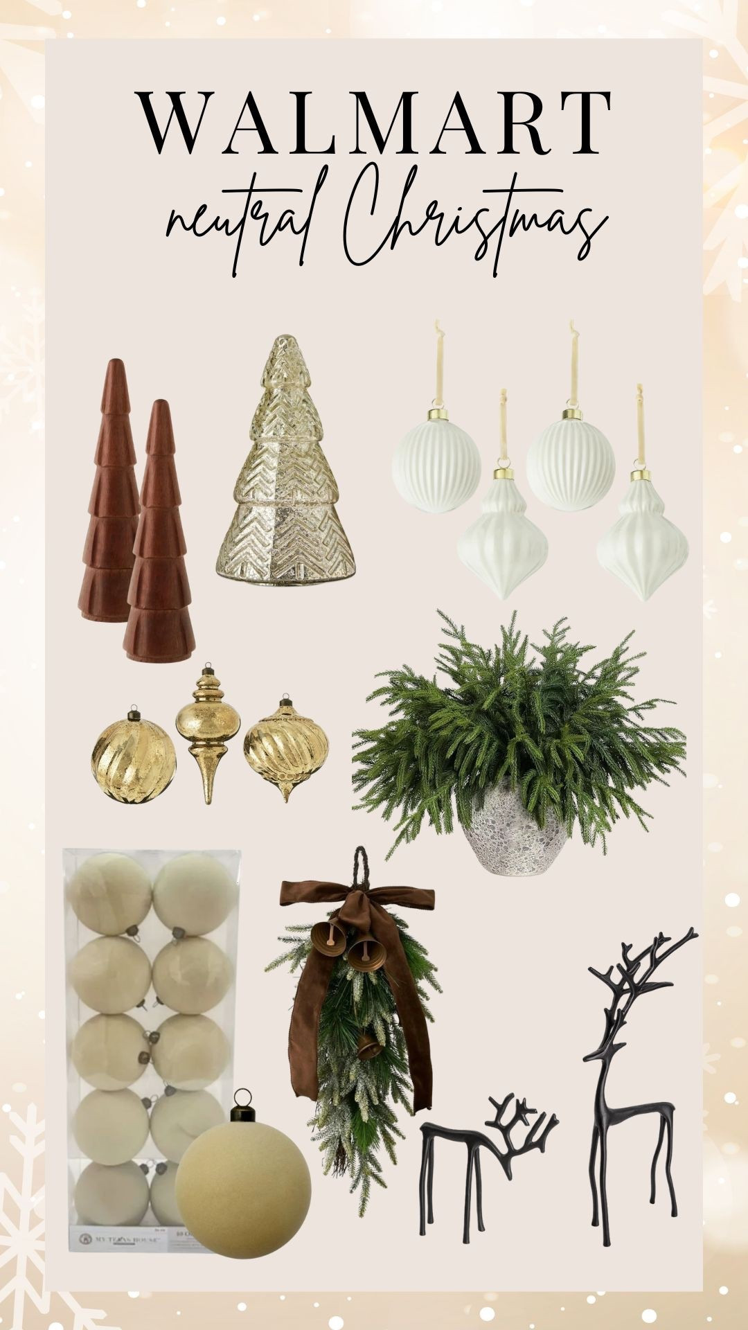 Walmart has a great selection of beautiful, neutral Christmas decorations! 🤎🎄

#LTKSeasonal #LTKHoliday #LTKHome