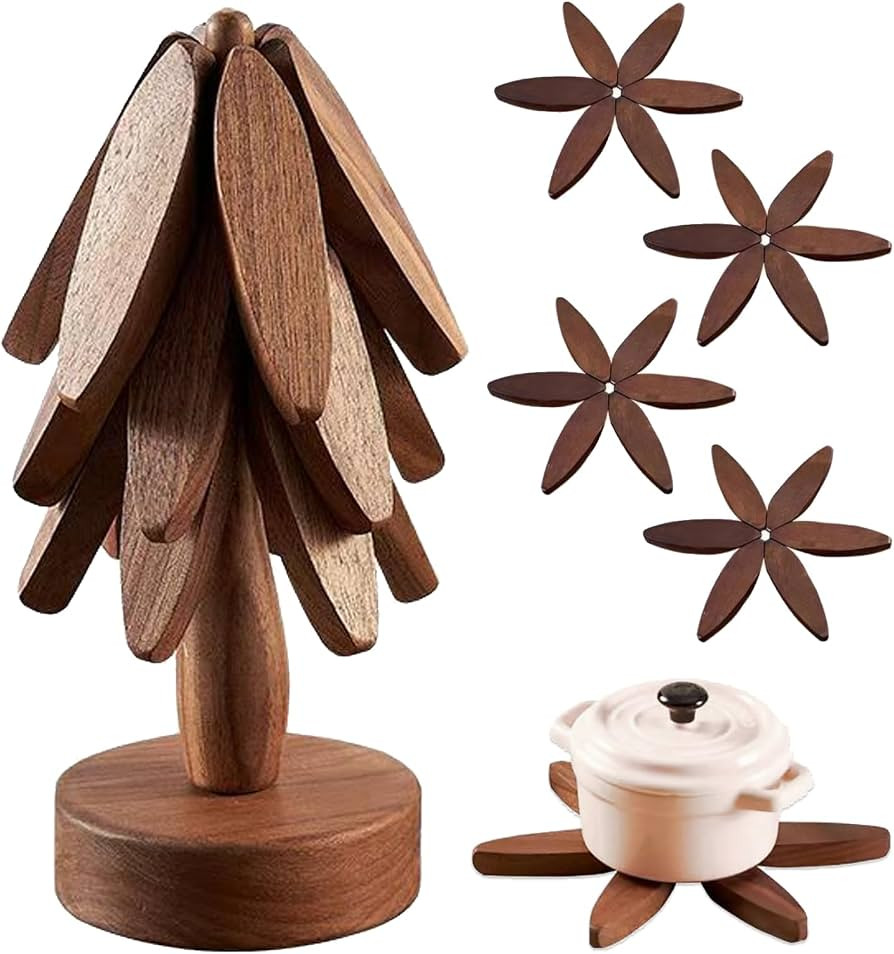 Wooden Tree Coasters, Trivets for Hot Dishes, Trivets for Hot Pots and Pans, Wooden Tree Trivet S... | Amazon (US)