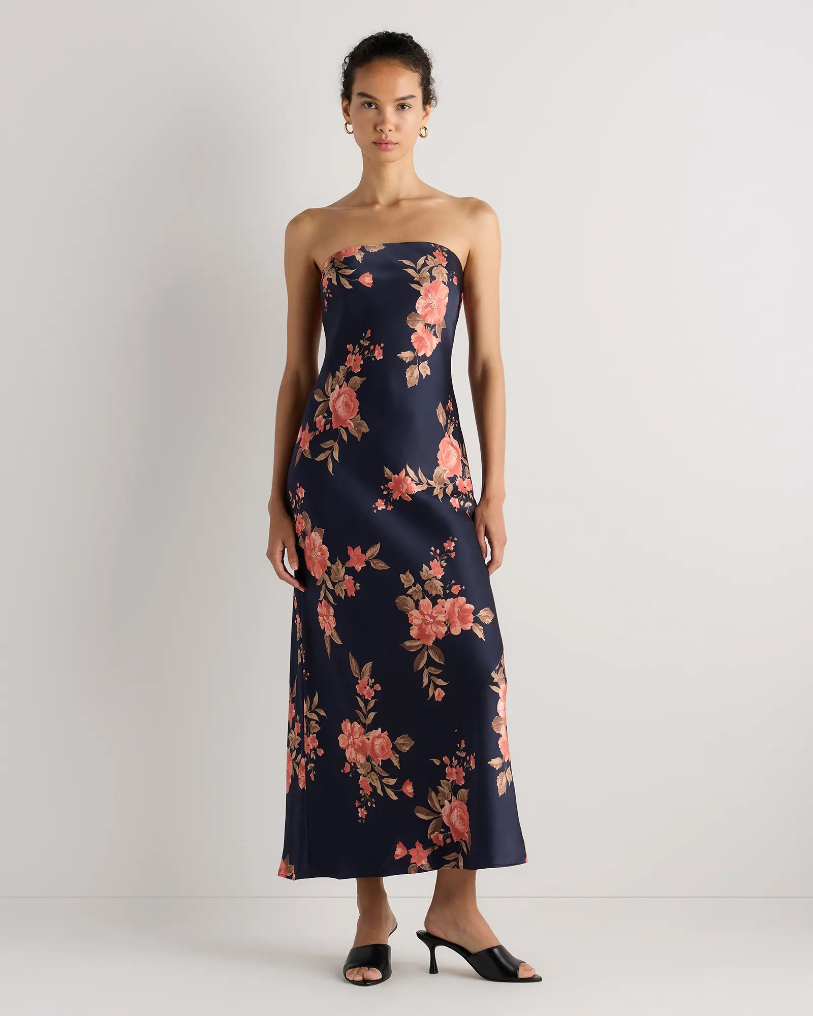 100% Washable Silk Strapless Midi Dress | Quince