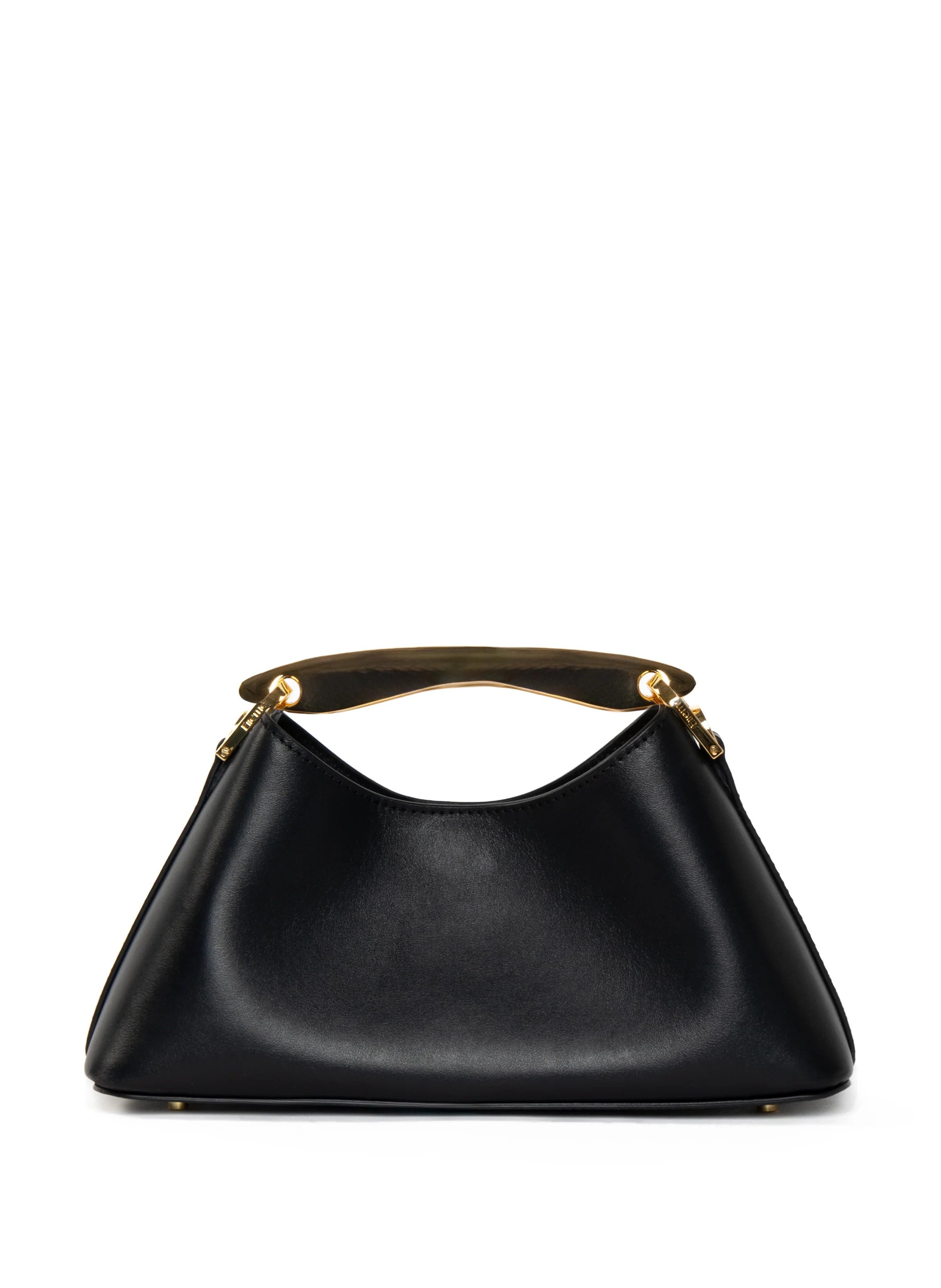 Mini Boomerang Leather Black - Gold | Elleme