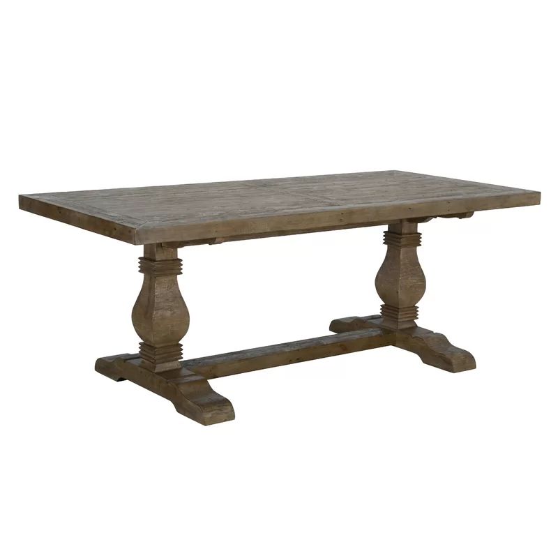 Kinston 38" Pine Solid Wood Trestle Dining Table | Wayfair North America