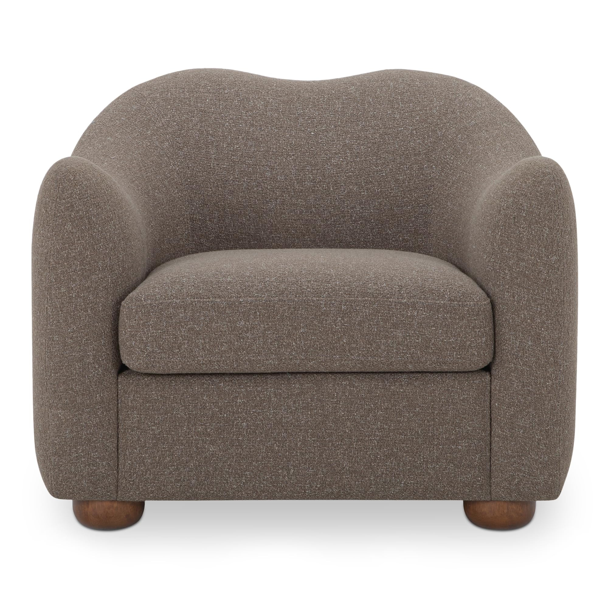 Soraya Accent Chair, Vintage-Inspired Sloped Arm Design, Removable Seat Cushion, Warm Brown Rubbe... | Amazon (US)