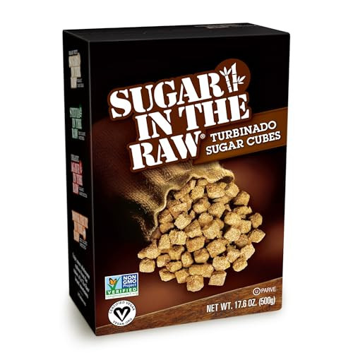 Sugar In The Raw Turbinado Cane Sugar Cubes, 17.6 oz. Box, Pure, All-Natural Turbinado Sugar, Non-GMO Project Certified, Kosher, Vegan and Gluten Free | Amazon (US)