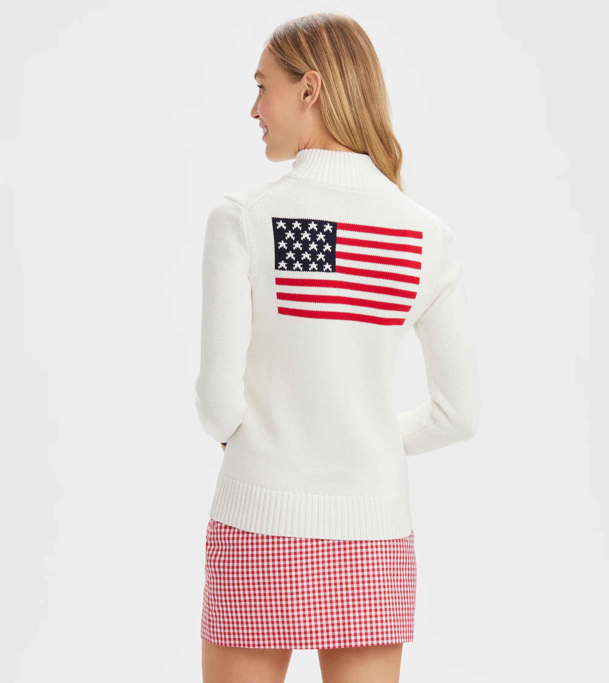 Renwick Flag Intarsia Quarter Zip Sweater | Renwick Golf