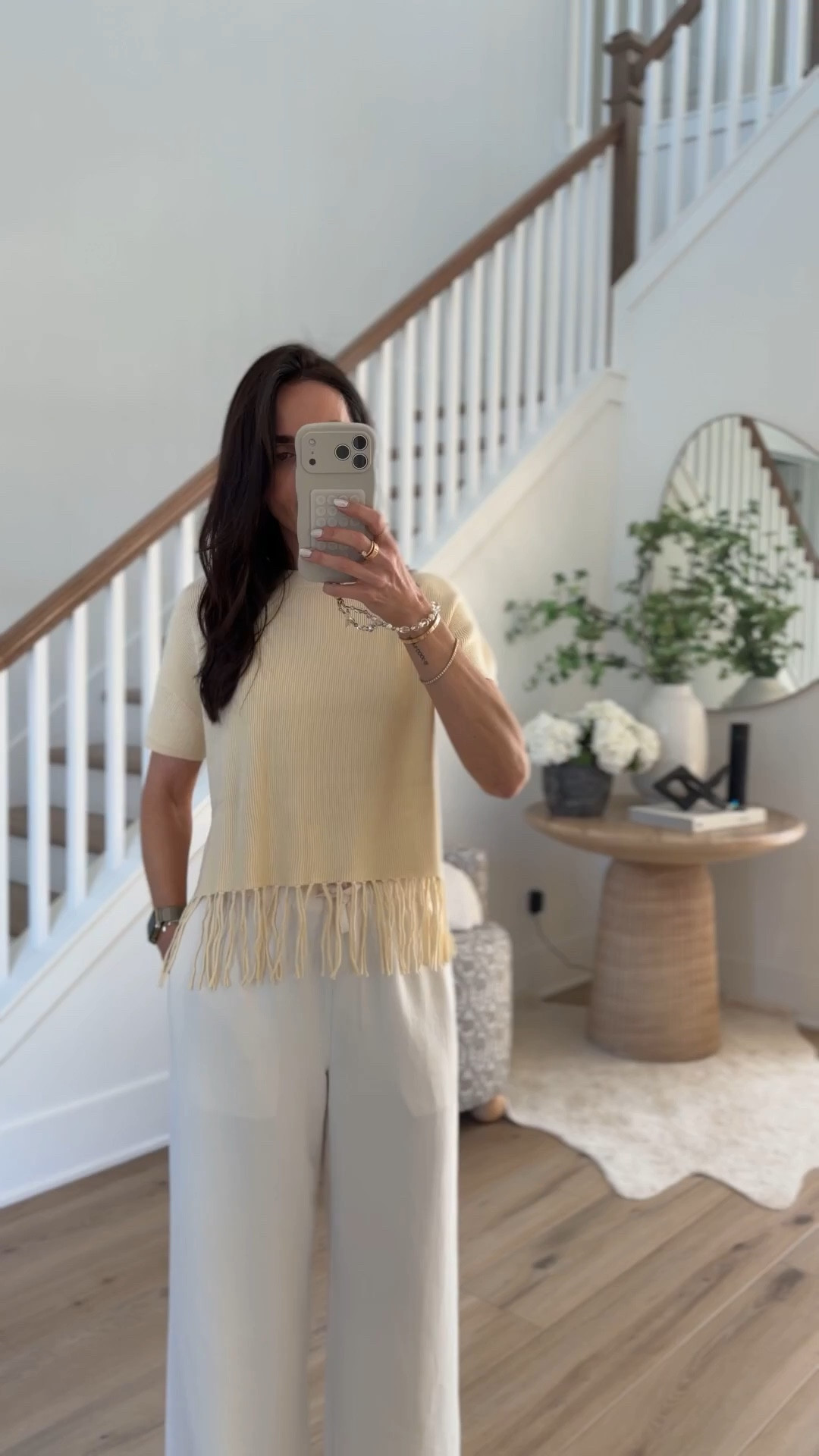 Cella Jane x @splendid collection - fun fringe top in butter yellow , I’m in xs , wrinkle free pants 
Dinner outfit, spring outfit, travel outfit, annabrstyle 

#LTKOver40 #LTKSeasonal #LTKootd