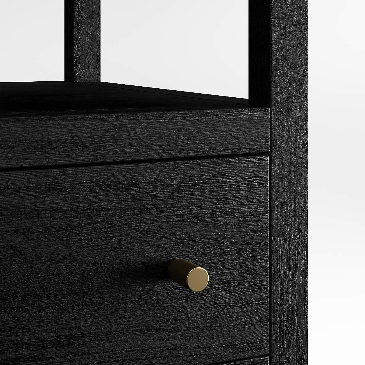 Keane 32" Black Solid Wood Charging Nightstand + Reviews | Crate & Barrel | Crate & Barrel