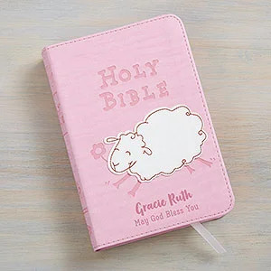 Woolly Lamb Personalized Children's Bible - Pink | Personalization Mall