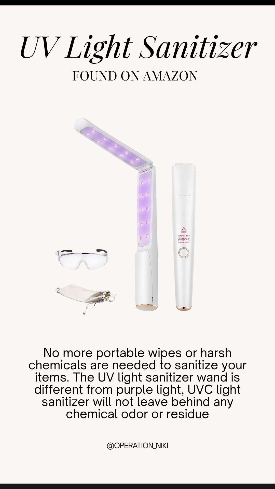 Keeping my essentials clean without the mess. This UV light sanitizer is compact, quick, and perfect for travel or home. No chemicals, no residue — just fresh, worry-free vibes. ✨ 

Follow for more @OPERATION_NIKI on IG, TikTok, & Facebook 💛 

#UVSanitizer #CleanLiving #TravelEssentials #AmazonFinds #CozyLifestyle #AestheticCleaning #HomeEssentials #SanitizedAndSafe #OperationNiki 

#LTKFindsUnder50 #LTKHome #LTKFindsUnder100