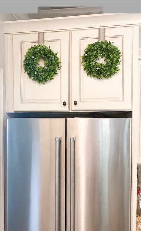 Cute and budget friendly way to add some farmhouse charm to those tall kitchen cabinets! You can also switch them up for the seasons for a festive touch!

#LTKSeasonal #LTKhome #LTKfindsunder50