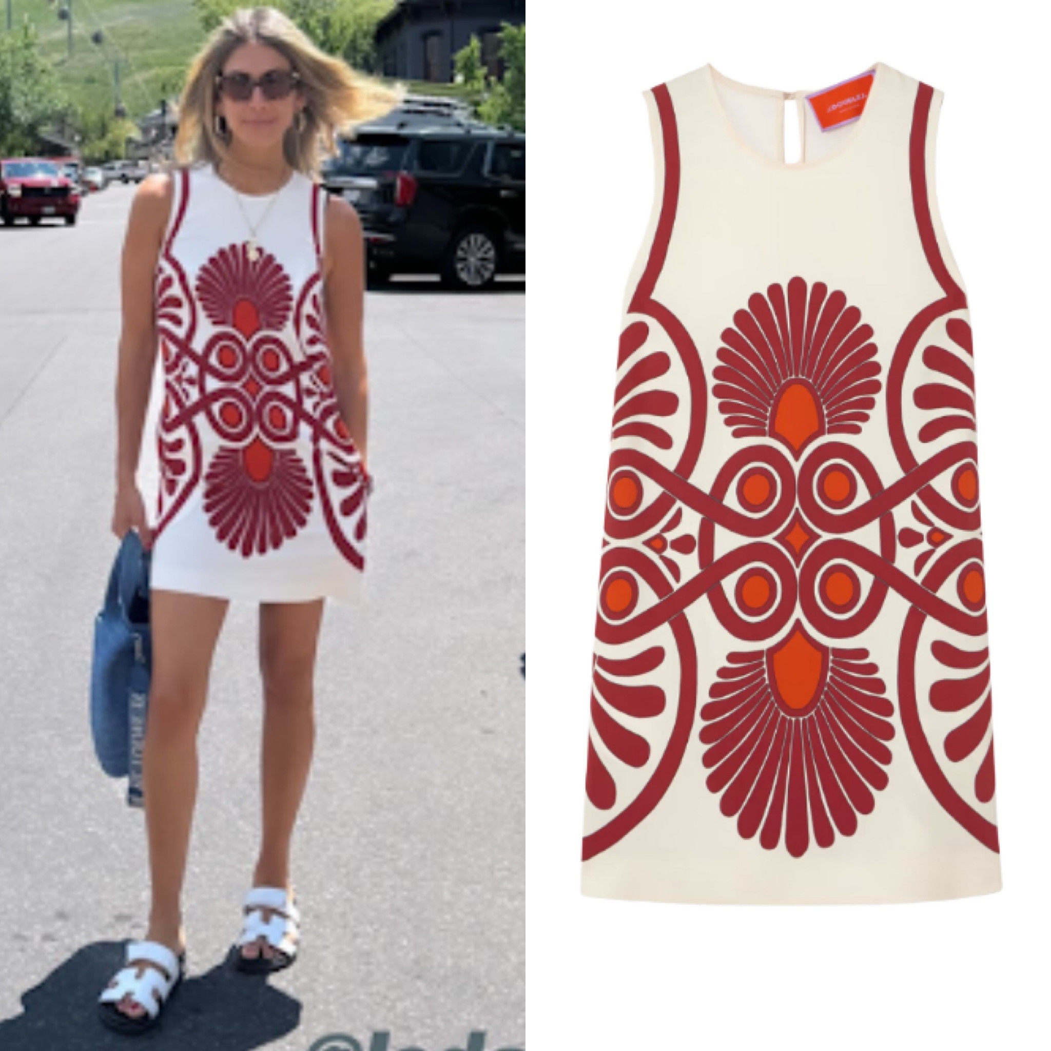 Erin Lichy’s White and Red Printed Dress 📸 + Info= @erindanalichy 