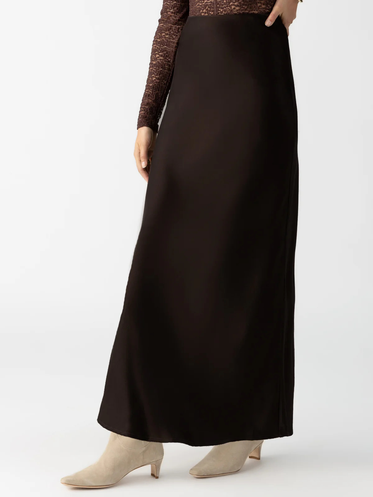 Everyday Mid-Rise Maxi Skirt Coffee | Sanctuary Clothing