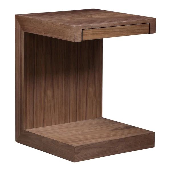 Zebulon Solid Wood C Table End Table with Storage | Wayfair North America