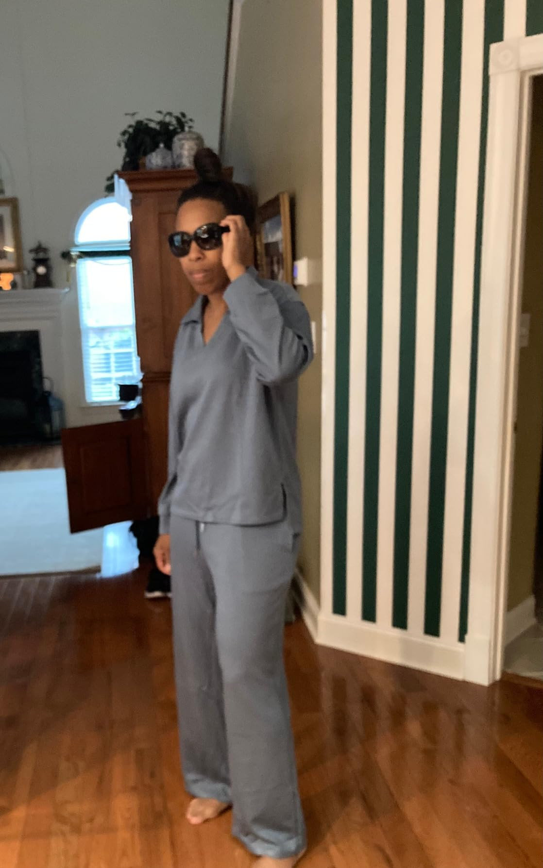 Glamaker Women's 2 Piece Sets Outfits Casual Long Sleeve Sweatsuits Polo Top and Wide Leg Pants M... | Amazon (US)