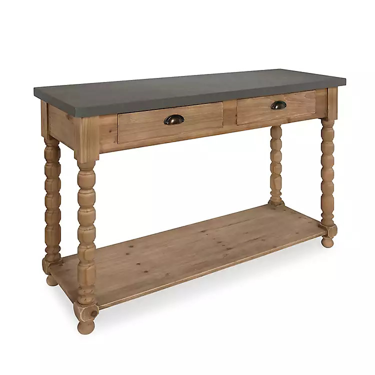 Brown and Gray Wood 2-Drawer Console Table | Kirkland's Home