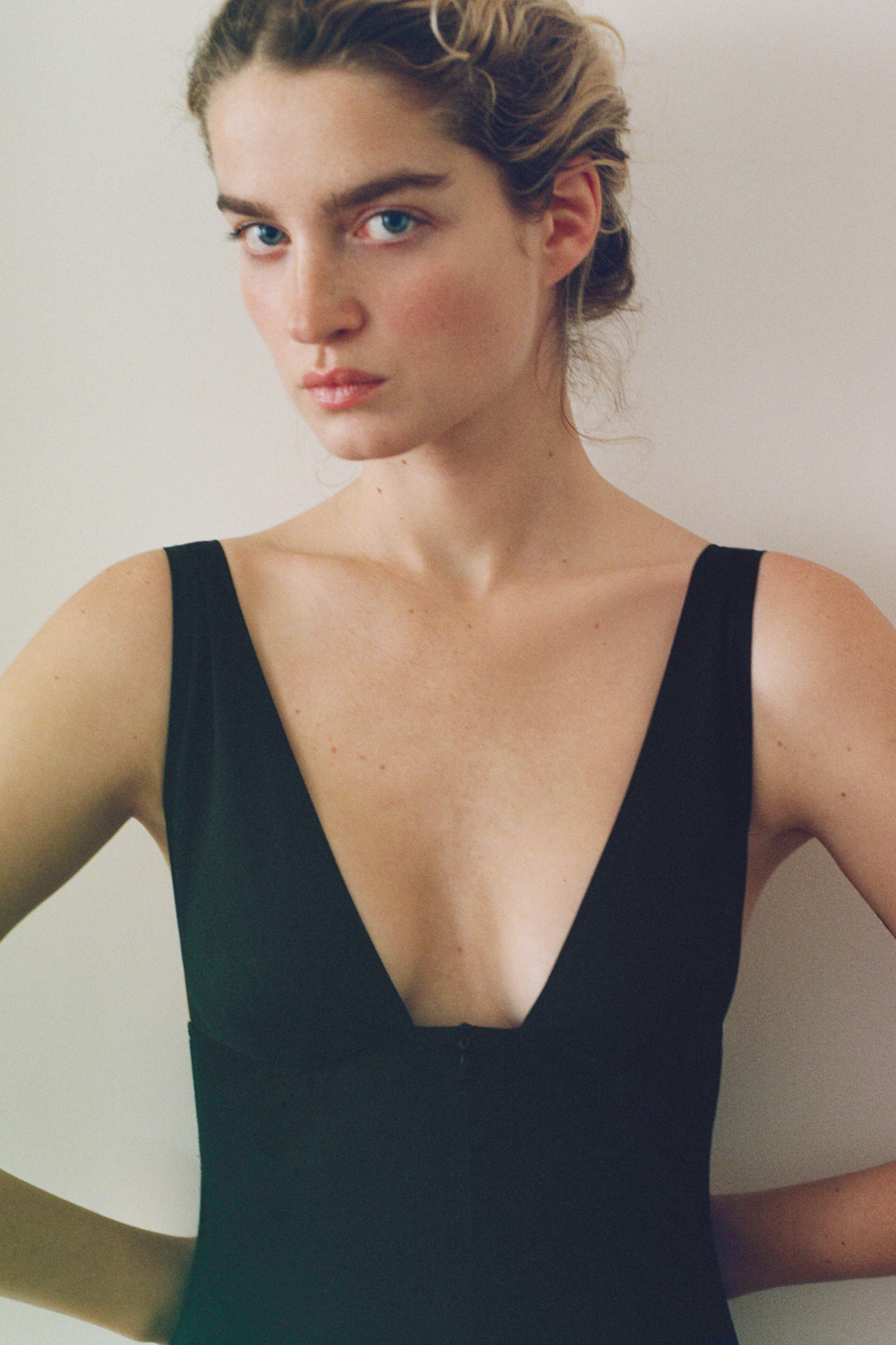 COMBINAISON À BRETELLES AVEC POLYAMIDE ET ZIP | Zara US