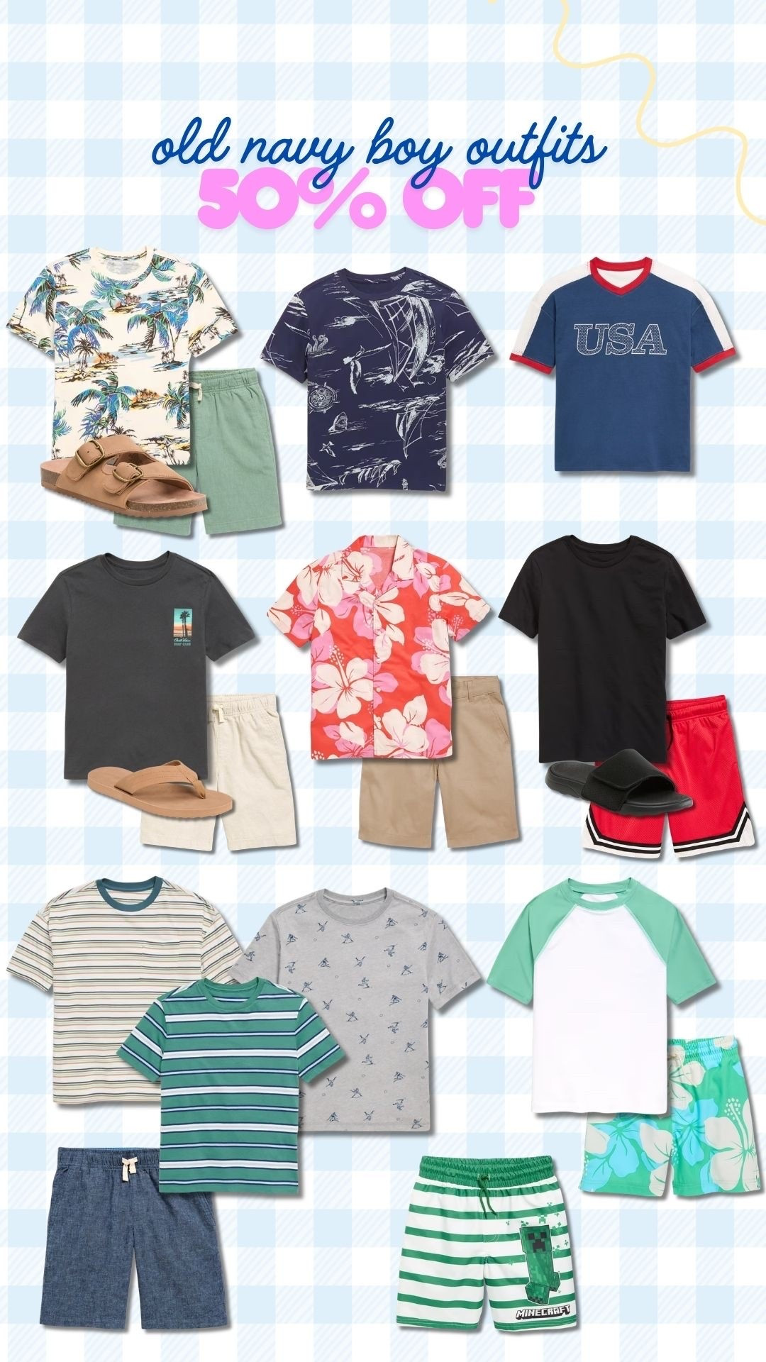 Old Navy boy outfits 50% off