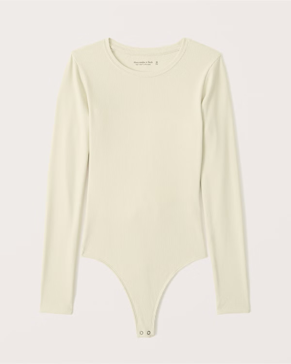 Women's Long-Sleeve Ribbed Crew Bodysuit | Women's Clearance | Abercrombie.com | Abercrombie & Fitch (US)