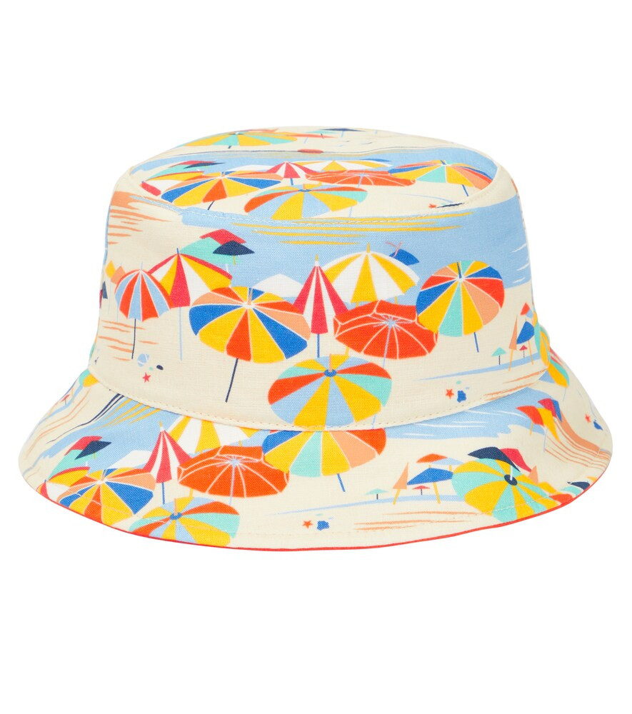Loro Piana Kids Reversible printed linen bucket hat | Mytheresa (UK)