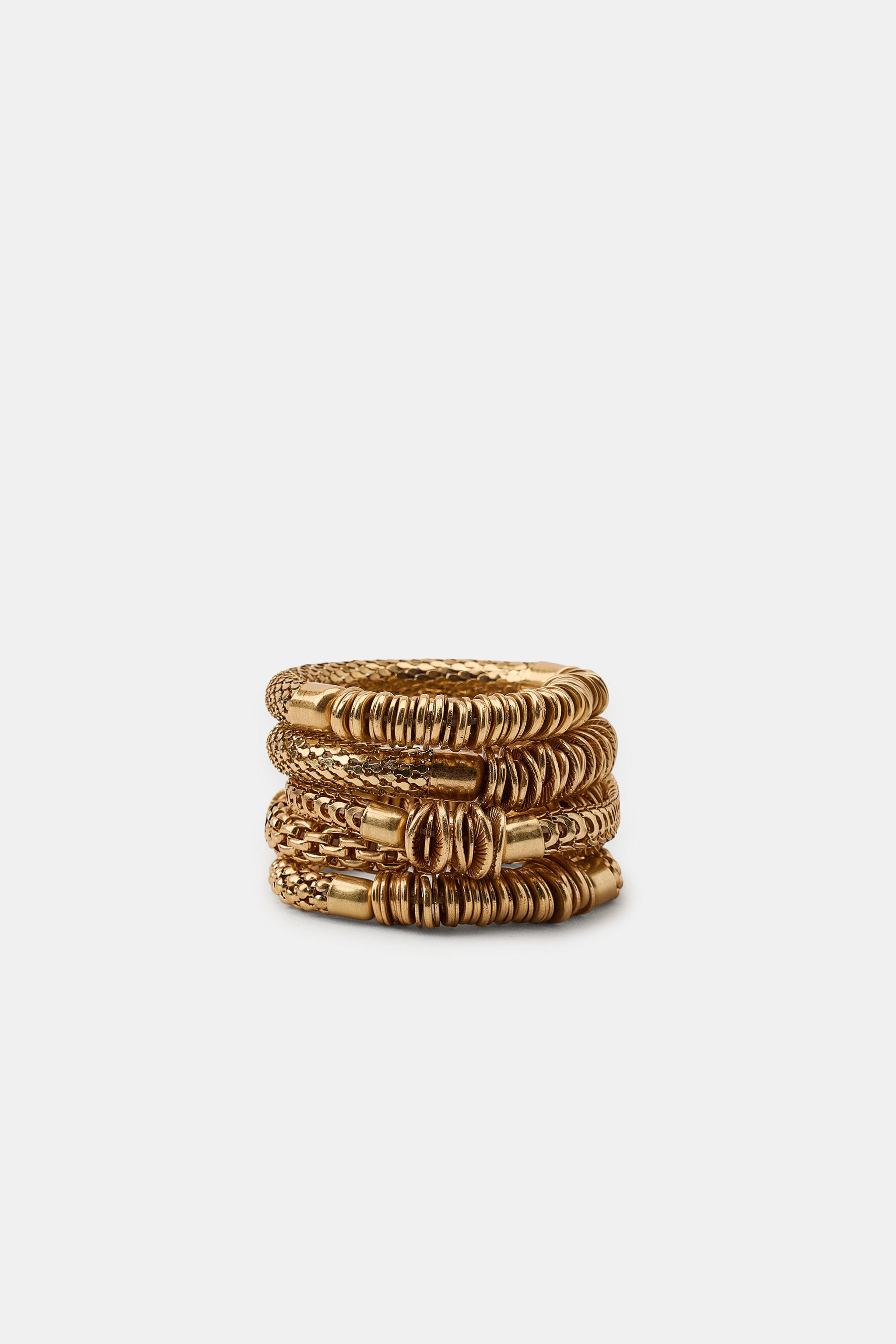 FIVE-PACK OF ELASTIC BRACELETS WITH METAL PIECES | Zara US