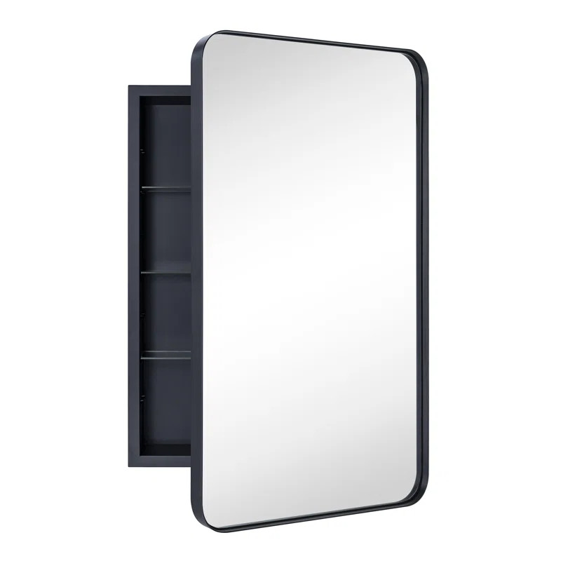 Recessed Framed Medicine Cabinet with Mirror and Adjustable Shelves | Wayfair North America