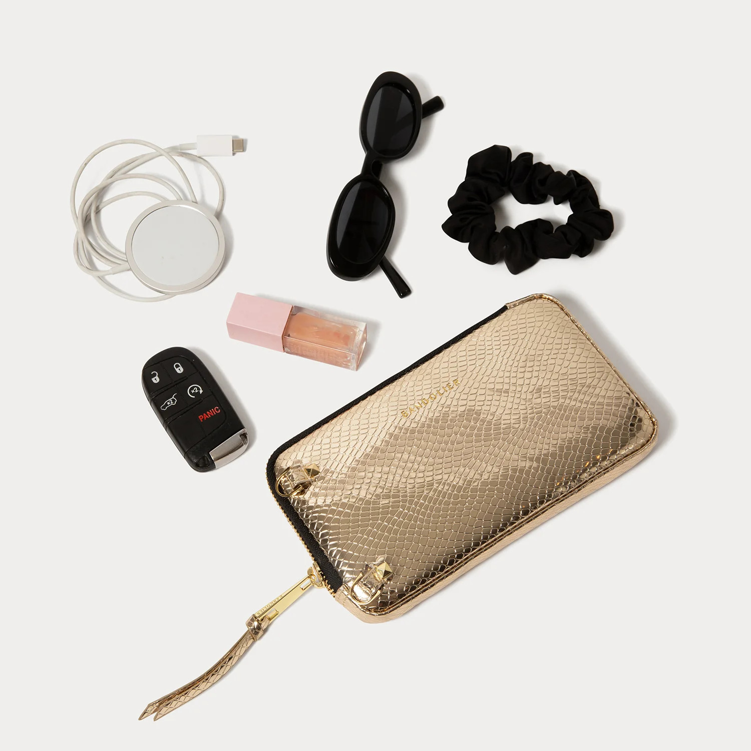 Expanded Zip Pouch - Chrome Gold/Gold | Bandolier