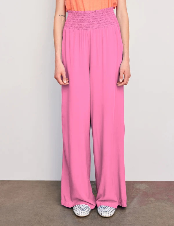 Women's Smock Waist Wide Leg Pant in Magenta | Sundry Clothing