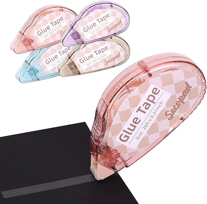 Scrapbook Tape, 4 Pack Double Sided Tape Roller for Crafts, Adhesive Glue Runner Scrapbooking Sup... | Amazon (US)