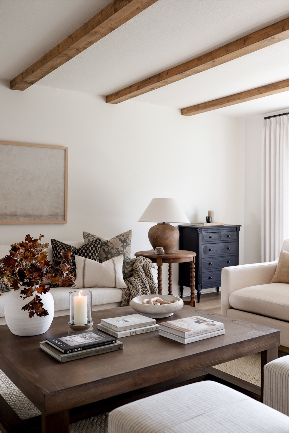 Shop our fall living room! Use code KATIE10 for 10% off our throw pillows. Art is the 40x30” mounted canvas in natural frame

#LTKhome #LTKSeasonal