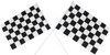 Click for more info about Two (2) Checkered Black & White Cloth Racing Flags