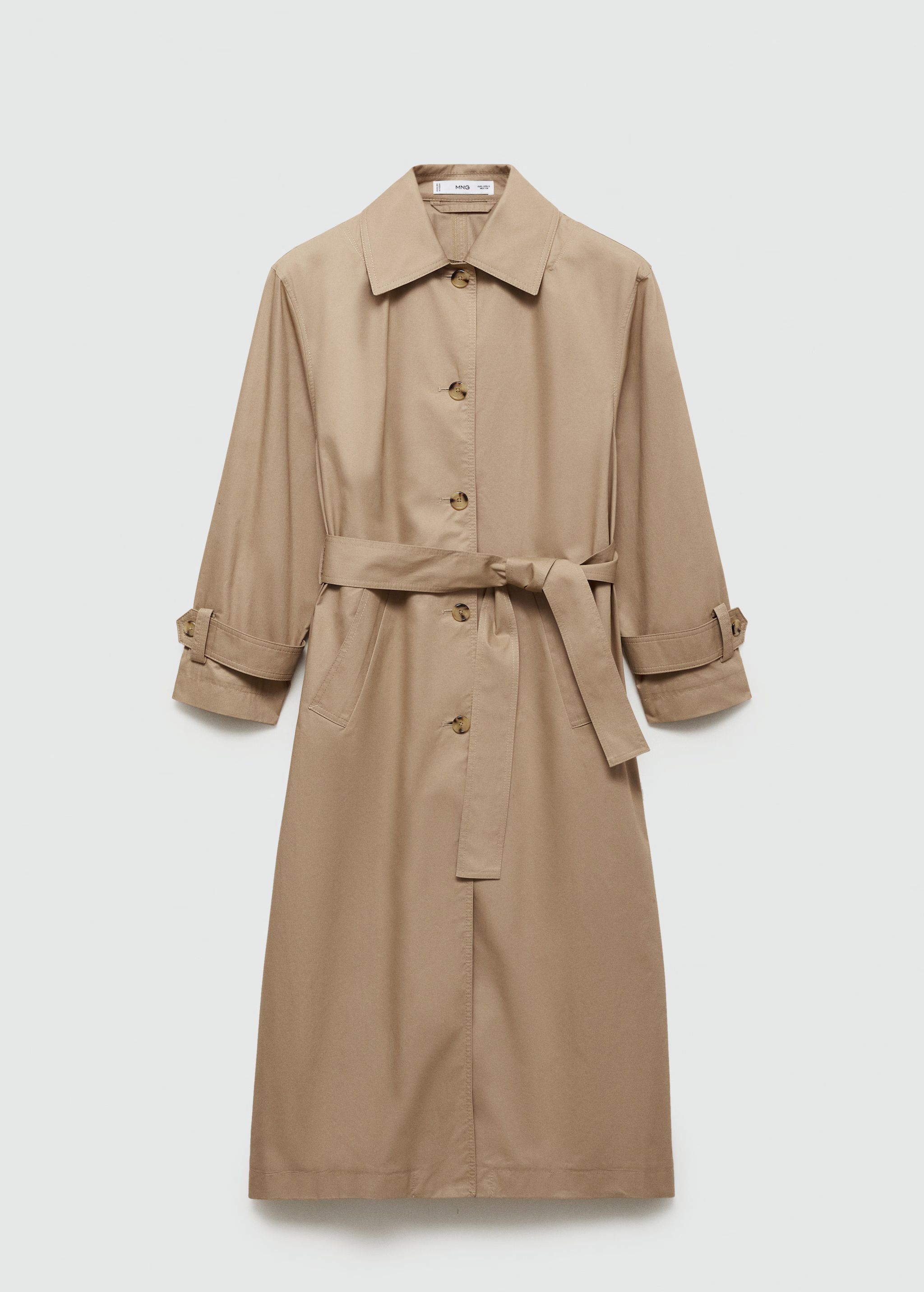 Cotton trench coat with shirt collar - Woman | MANGO United Kingdom | MANGO (UK)