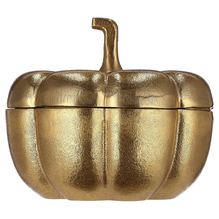 Metal Pumpkin Decorative Container, Gold, 6.5", Fall by Way To Celebrate | Walmart (US)