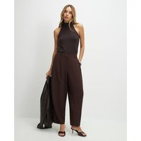 River Island Womens Brown Drapey Barrel Leg Trousers | River Island UK & IE