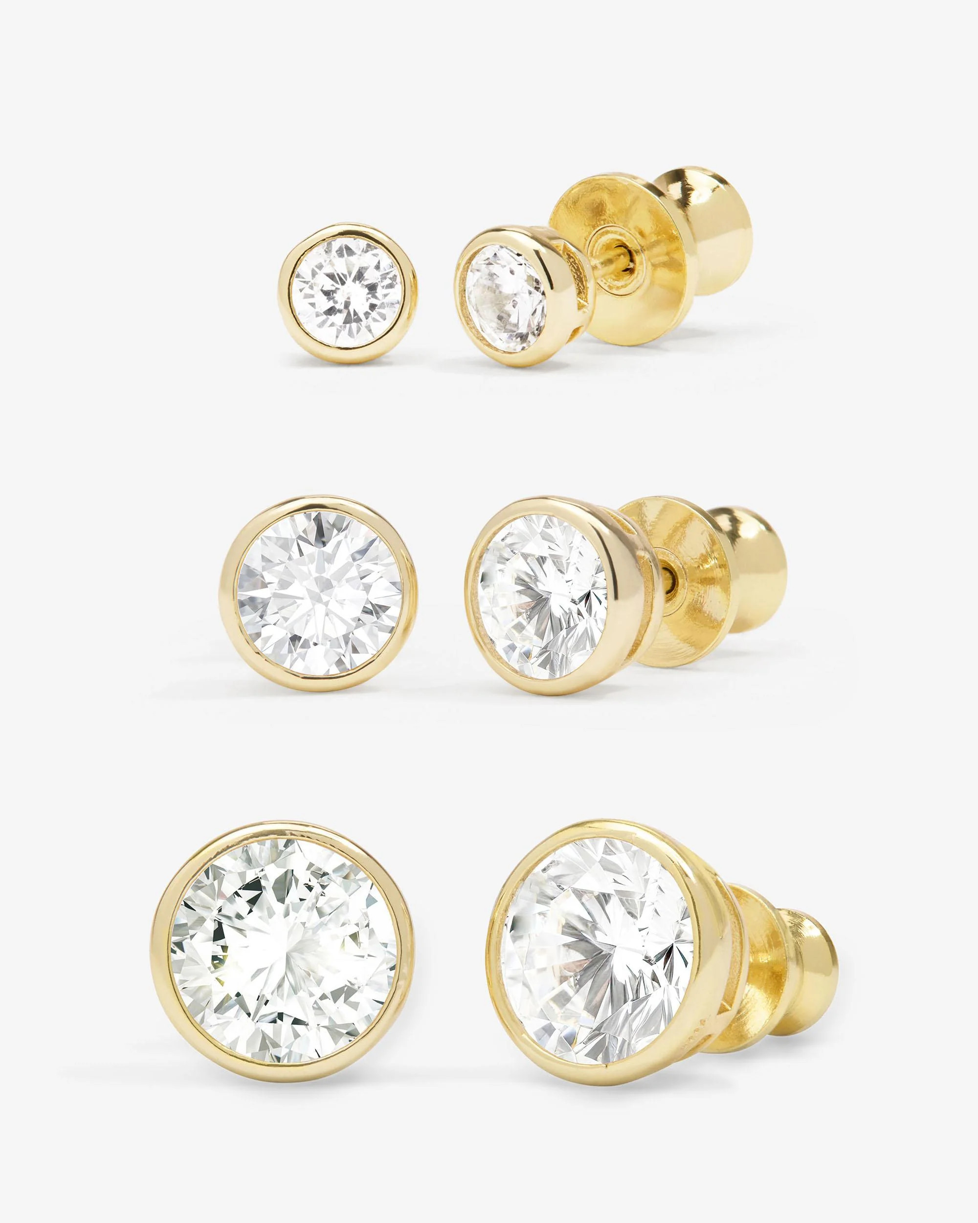 Baroness Stud Set - Gold|White Diamondettes | Melinda Maria Jewelry