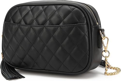 Lola Mae Quilted Crossbody Bag, Medium Lightweight Shoulder Purse Top Zipper Tassel Accent | Amazon (US)