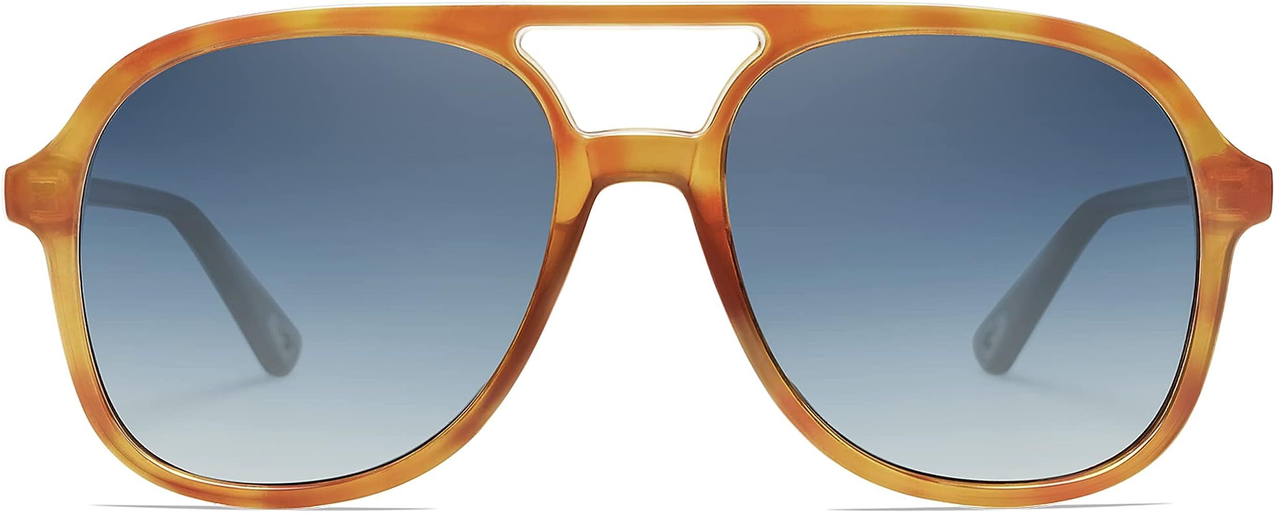 Amazon.com: SOJOS Retro Polarized Aviator Sunglasses for Women Men Classic 70s Vintage Trendy Squ... | Amazon (US)