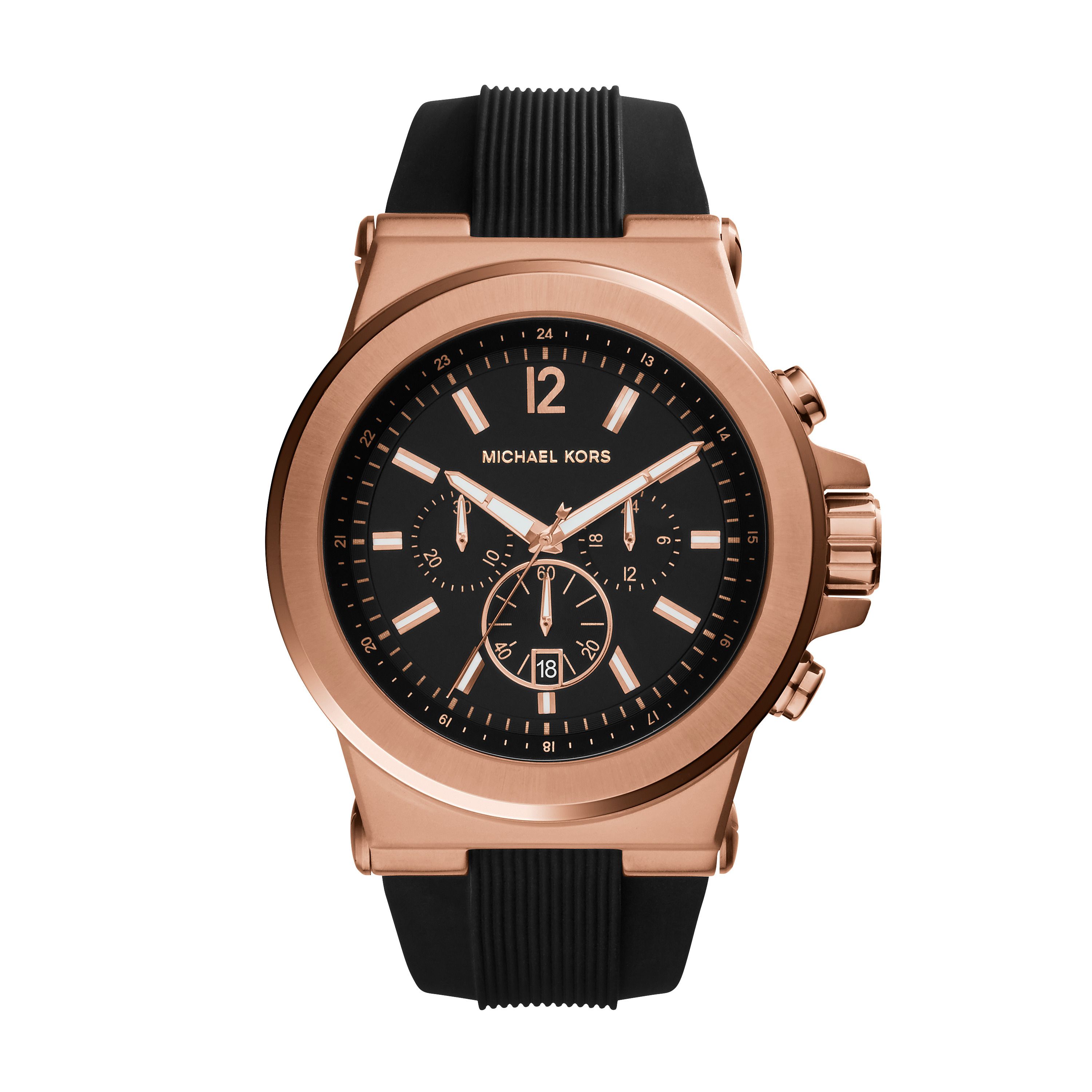 Michael Kors - MK8184 Dylan Watches (Rose Gold/Black) Watches | Zappos