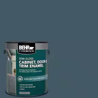 BEHR PREMIUM 1 gal. #S480-7 Midnight in the Tropics Semi-Gloss Enamel Interior/Exterior Cabinet, ... | The Home Depot