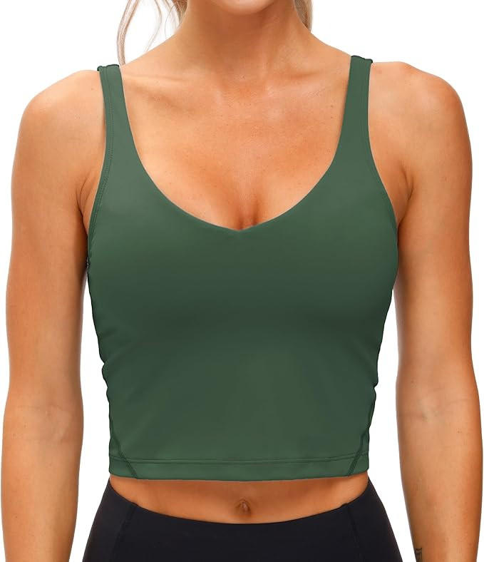 THE GYM PEOPLE Womens' Sports Bra Longline Wirefree Padded with Medium Support | Amazon (US)