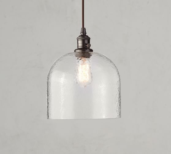 Textured Glass Cord Pendant | Pottery Barn (US)