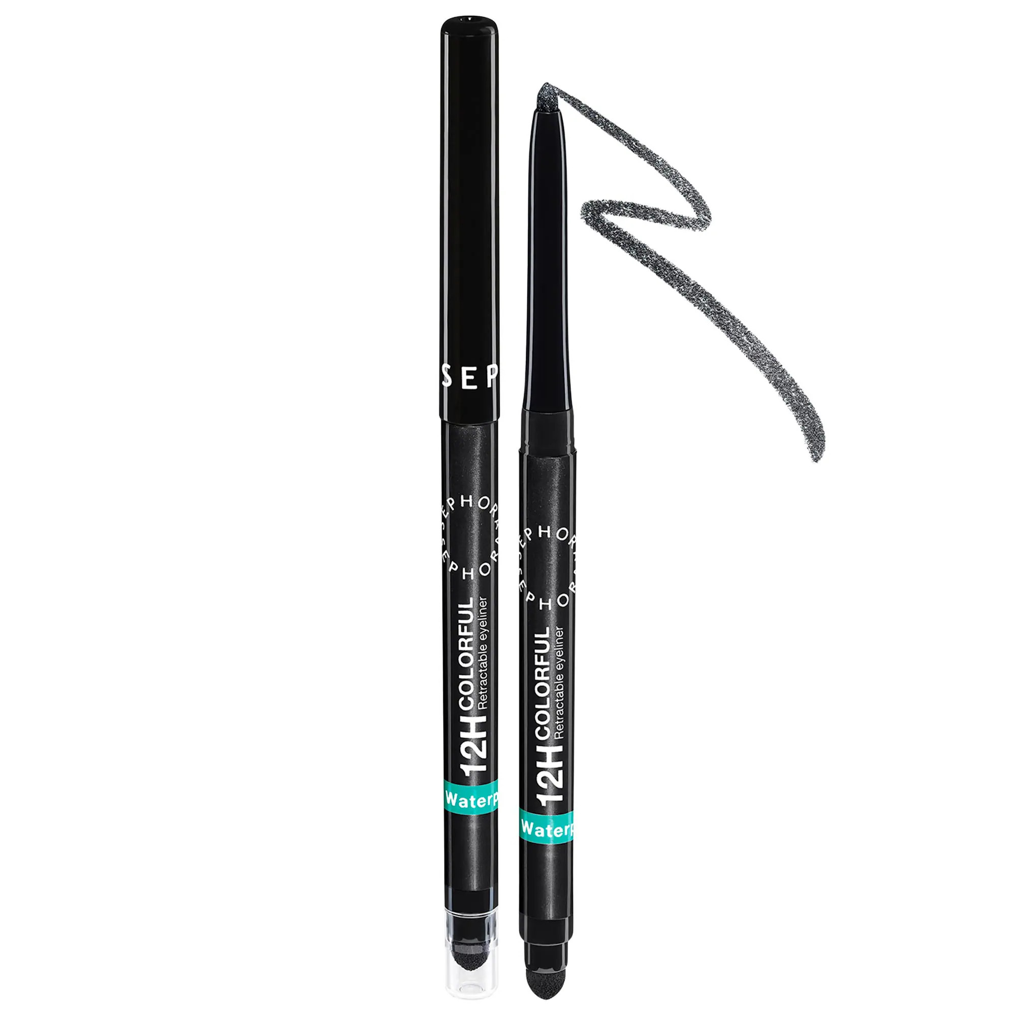 SEPHORA COLLECTION 12HR Colorful Waterproof Retractable Eyeliner 09 Glitter Black 0.1 oz/0.3 g | Sephora (US)