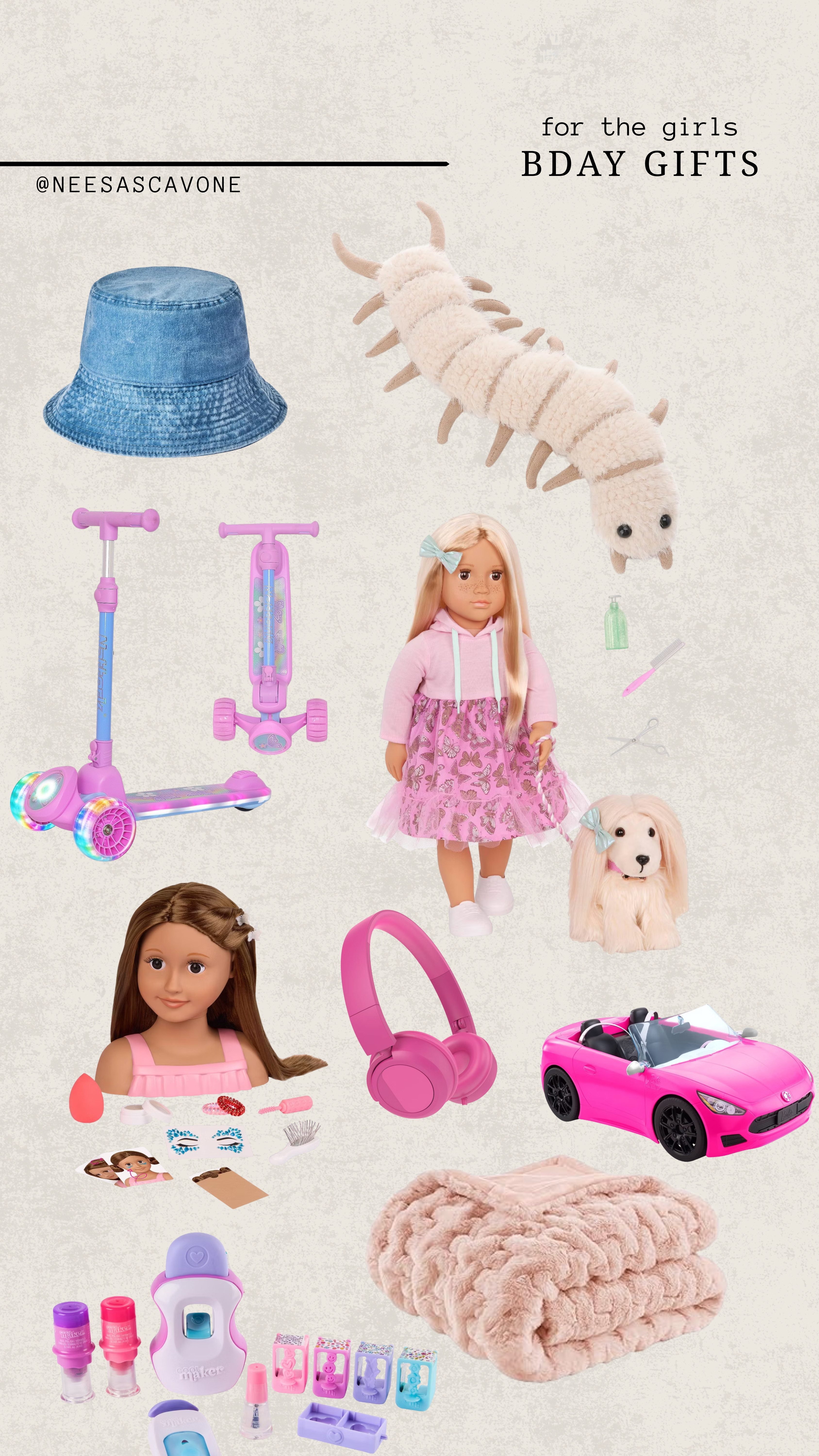 Birthday gift ideas for girls that are actually cute, fun, and will get used 🤍 From scooters and dolls to ride-on cars, cozy blankets, headphones, and all the girly things in between… these are some of our favorite finds for birthdays, holidays, or “just because” gifts for little girls. Perfect if you’re shopping for toddler girl gift ideas, little girl birthday gifts, trendy kids toys, or aesthetic girls room favorites. Everything linked in my LTK! 🎀✨ #LTKkids #giftideasforgirls #girlgiftideas #birthdaygiftideas #toddlermom #littlegirlstyle #kidsgiftguide #momlife #amazonfinds #girlythings #kidsfashion #toyfinds #aesthetickids #momcontentcreator #giftguide #trendingtoys #littlegirlgifts #pinkaesthetic #cozymoments #ltkfamily 

 #LTKmomlife #LTKBaby #LTKKids