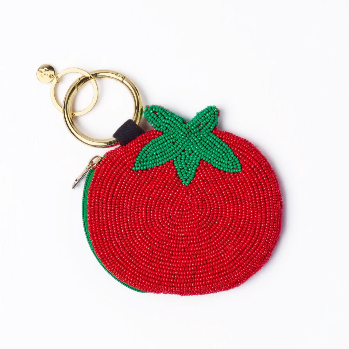 Mary Tomato Beaded Coin Purse Red + Green | INK+ALLOY